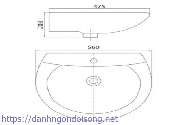K&iacute;ch thước mẫu lavabo Viglacera