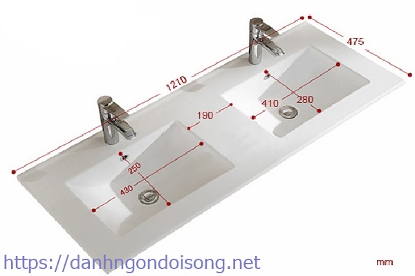 Tỉ lệ k&iacute;ch thước của lavabo đ&ocirc;i