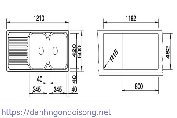 K&iacute;ch thước lavabo chuẩn L282