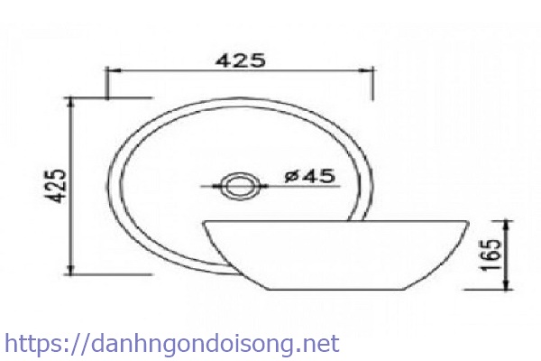 K&iacute;ch thước lavabo tr&ograve;n