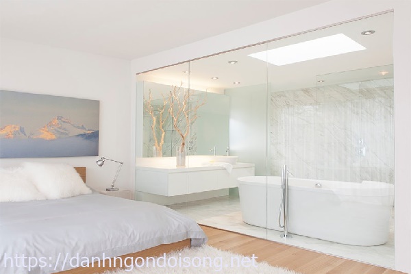 Thiết kế nh&agrave; vệ sinh trong ph&ograve;ng ngủ 16m2 đẹp