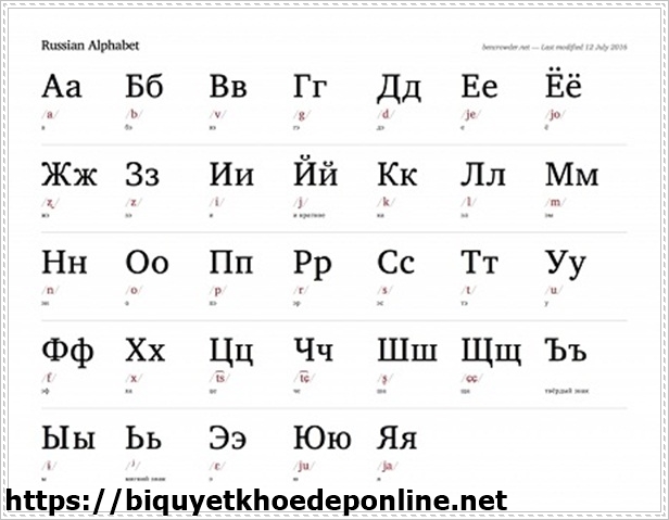 Học tiếng Nga với ngữ ph&aacute;p v&agrave; bẳng chữ c&aacute;i