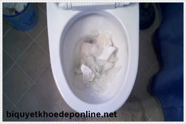 Bồn cầu kh&ocirc;ng xả nước xuống được do tắc giấy vệ sinh